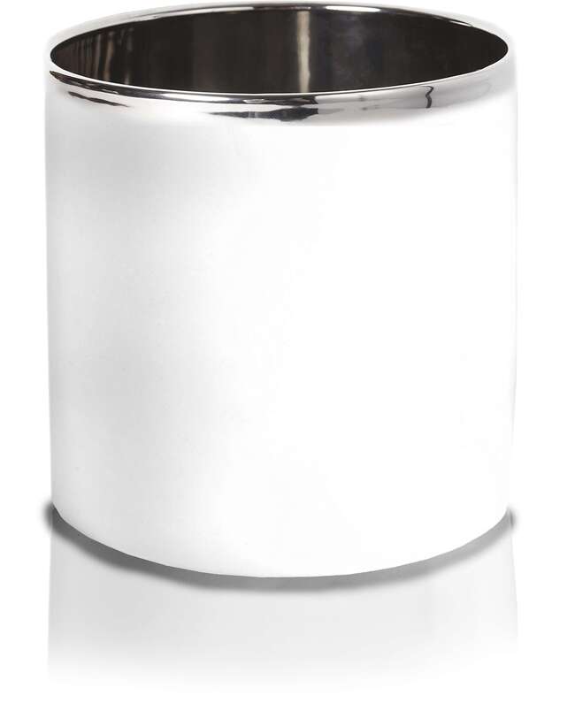 Figaro White & Silver, prosta lustrzana osłonka, wys.22cm 