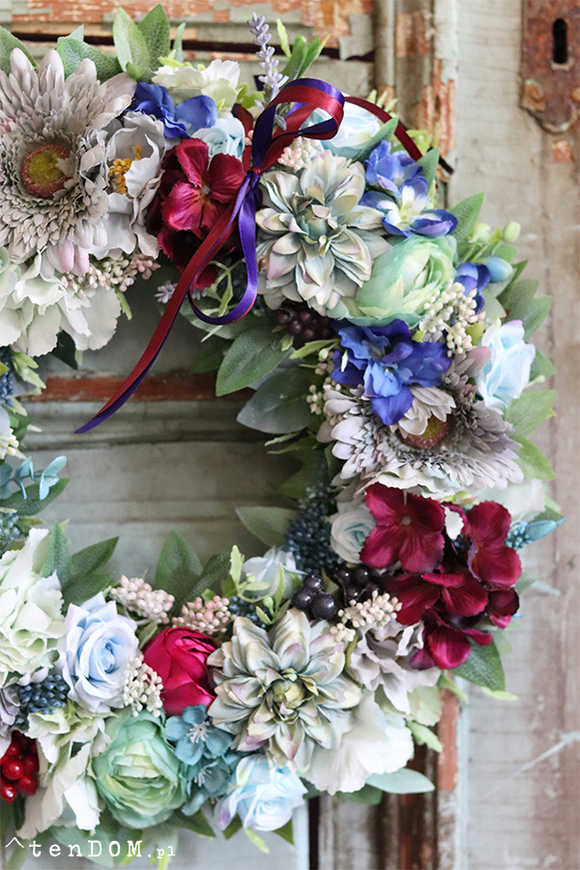 Letnia Łąka New, dekoracyjny wianek na drzwi, śr.40cm