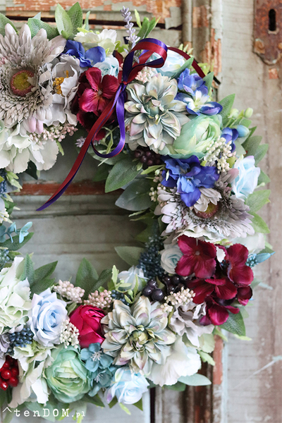 Letnia Łąka New, dekoracyjny wianek na drzwi, śr.40cm