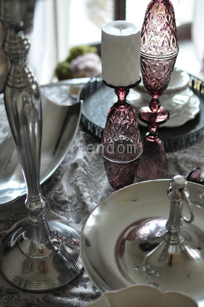 OD RĘKI Lyonnais / Charlotte 6 różowych kielichów La Rochere, wys.16cm 