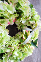 Zielona Hortensja 2 wianek na drzwi, śr.40cm