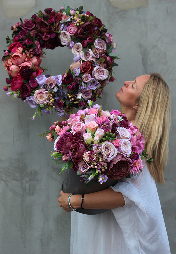 Bella Jesienna 2, kwiatowy wianek na drzwi, śr.56cm  