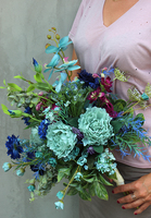 Blue Dream, stylowy bukiet w niebieskiej kolorystyce, dł.50cm