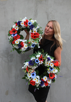 barwny wianek na drzwi Letnia Łąka, śr.38cm