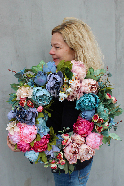 Caryca Katarzyna bardzo duży wianek na drzwi, śr.50cm  