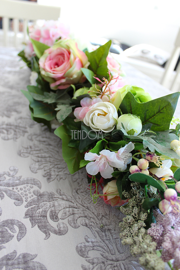 Różana girlanda jednostronna / zwis dł. 110cm, szer. 23cm