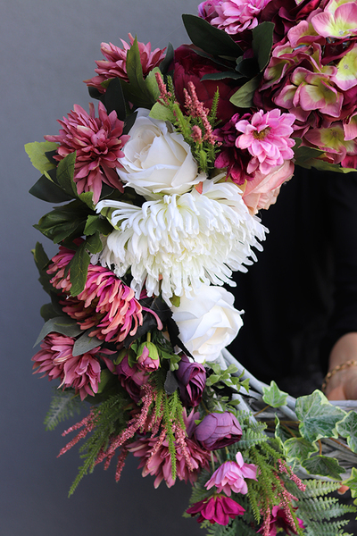 duży asymetryczny wianek, Ulena, śr.48cm 