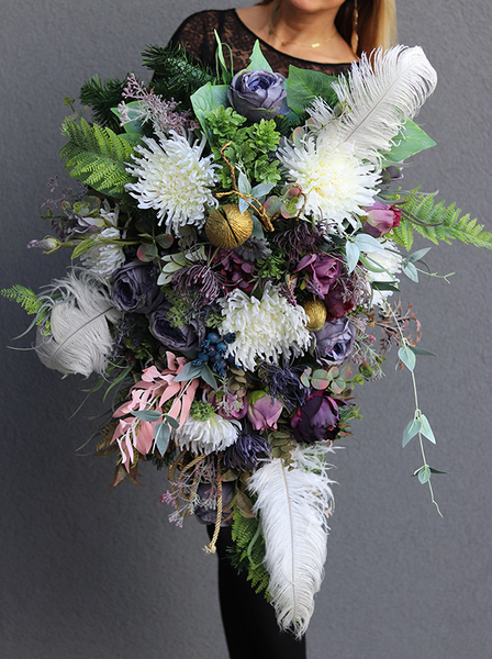 elegancka wiązanka nagrobna, Selenida, dł.77cm