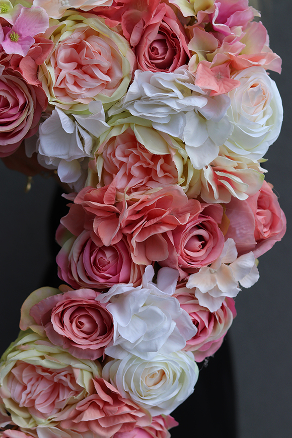 kwiatowa dekoracja serce Róże&Hortensje, wym.50x50cm 