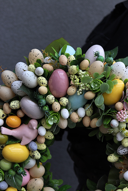 atrakcyjny wielkanocny wianek Pastele, śr.55cm