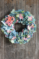 Hortensja Pastelowa wianek na drzwi, śr.37cm 