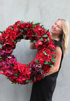 duży wianek na drzwi, Czerwień, śr.76cm 
