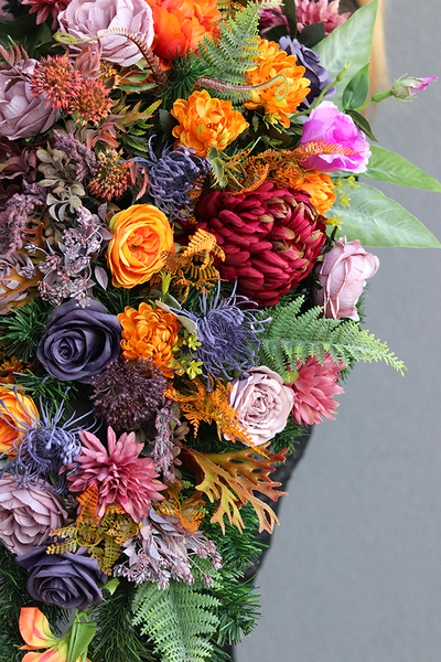 barwna wiązanka nagrobna, Jesienna Melodia, dł.82cm 