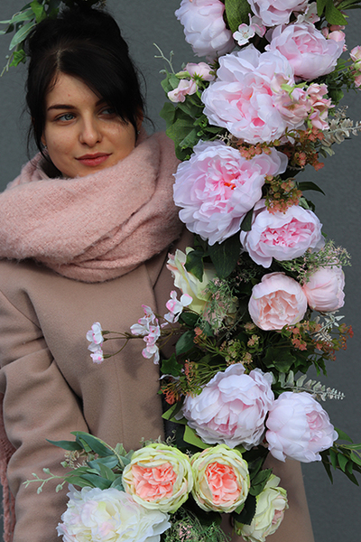 bajeczna girlanda ze sztucznych kwiatów, Le Desir, dł. 240cm 