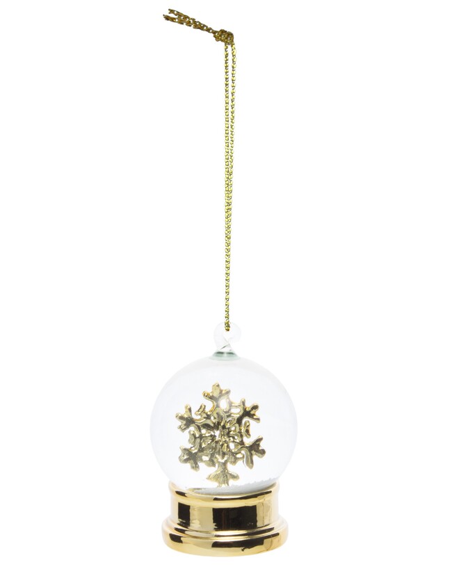 kula śnieżna - zawieszka świąteczna, Złota Śnieżynka Glammie, wym.6.5x4.5cm