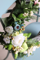 kwiatowy zielony wianek, Serce Leonna, śr.43cm