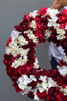 Bordo&White Hortensja, gęsty wianek na drzwi, śr.58cm