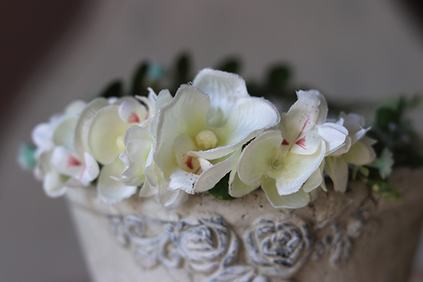 Bianca komunijny kwiatowy wianek na głowę, rozmiar uniwersalny