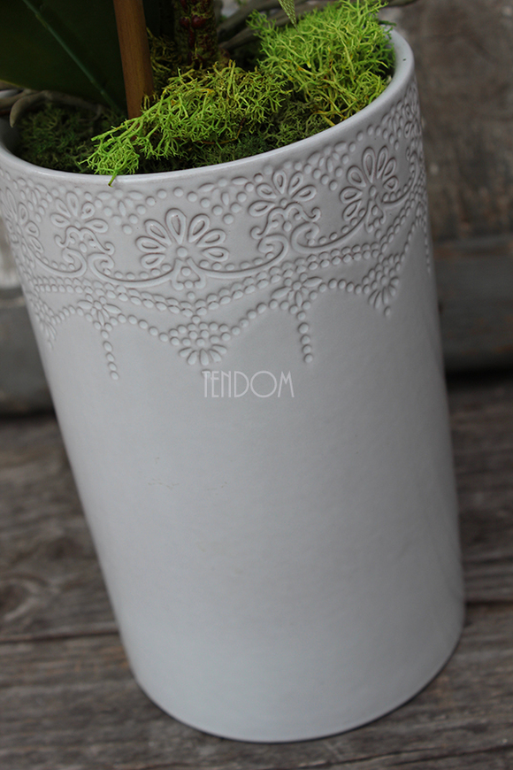 zielony, gumowy storczyk Katie w pięknej donicy marki Katie&Alice, wys.57cm