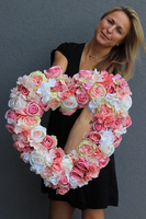 kwiatowa dekoracja serce Róże&Hortensje, wym.50x50cm 