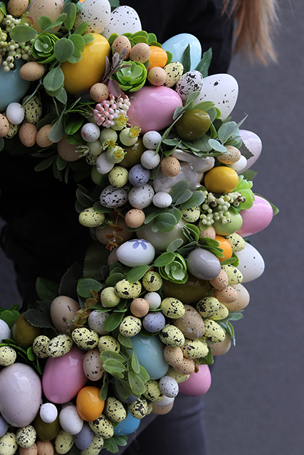 atrakcyjny wielkanocny wianek Pastele, śr.55cm