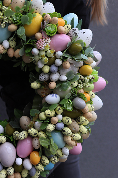 atrakcyjny wielkanocny wianek Pastele, śr.55cm