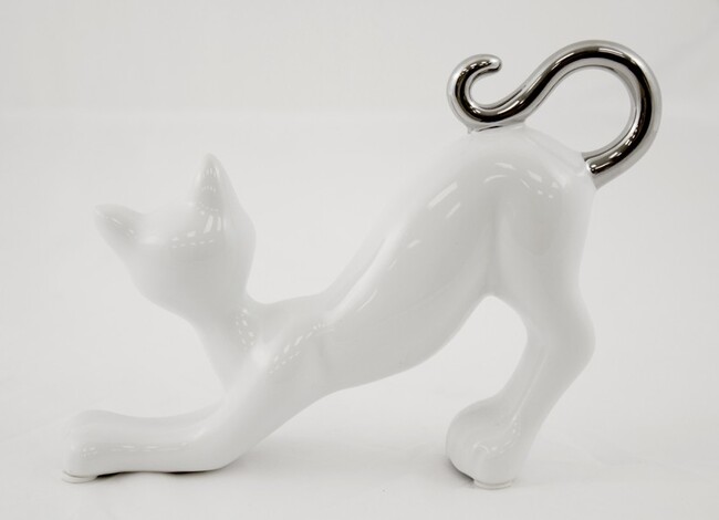 ceramiczna figurka Kot C, wym.12.5x16.5x4cm