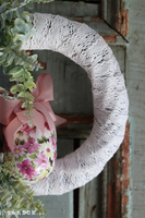 Koronkowa Tilda, uroczy wianek wielkanocny z jajkiem, śr.25cm