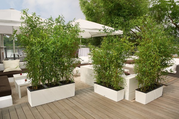 Trio Cottage, donica z nawadnianiem, rattan, jasny szary, dł.130cm