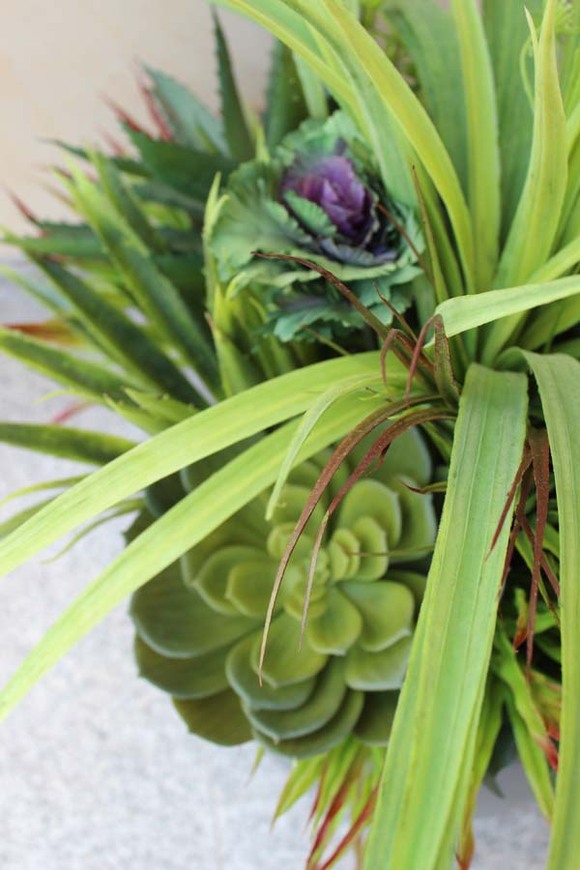 Fiberglass kompozycja z sukulentami Cacti Walter, wys.70cm