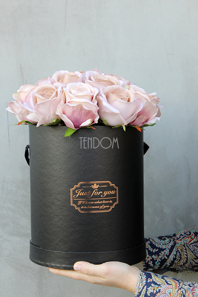 kompozycja kwiatowa / bukiet Flowerbox Sand czarny XL 2, wys.36cm