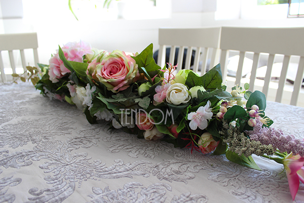 Różana girlanda jednostronna / zwis dł. 110cm, szer. 23cm