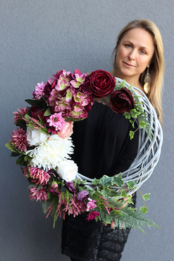 duży asymetryczny wianek, Ulena, śr.48cm 