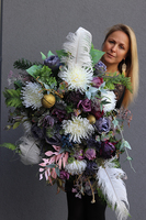 elegancka wiązanka nagrobna, Selenida, dł.77cm