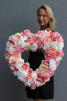 kwiatowa dekoracja serce Róże&Hortensje, wym.50x50cm 
