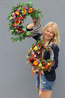 jesienny kwiatowo-owocowy wianek, Radość Jesieni, śr.41cm  