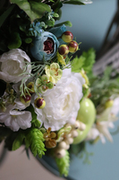 kwiatowy zielony wianek, Serce Leonna, śr.43cm