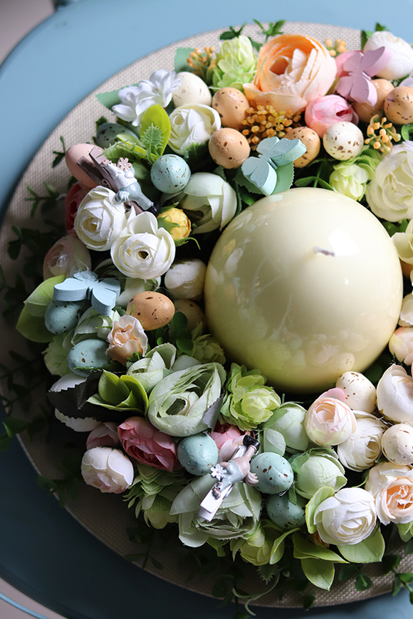 Easteria Bajkowa, wielkanocny stroik ze świecą, śr. 33cm