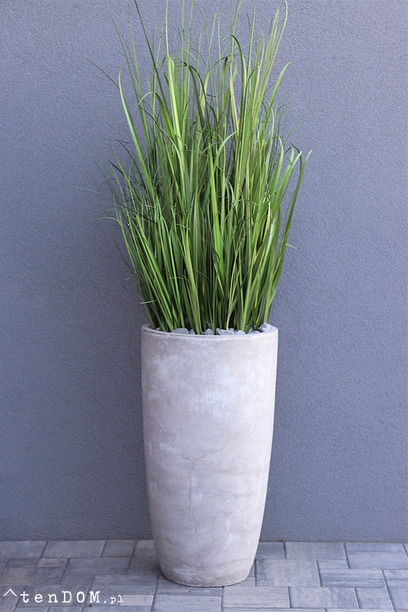 Concrete New, wysokiej jakości sztuczna trawa w betonowej donicy, wys. 175cm
