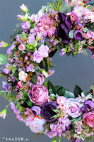 Caryca Purple 2, bajeczny kwiatowy wianek, śr.50cm  