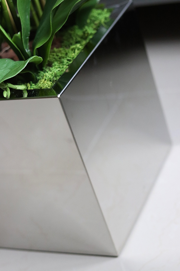 Moderno Mirror, elegancka lustrzana donica, kwadratowa, wys.31cm