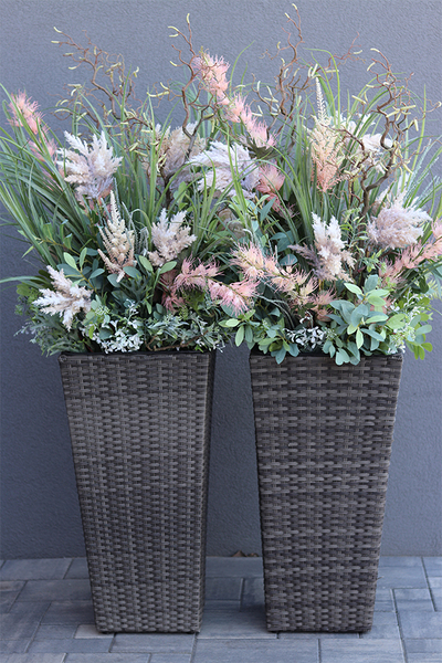 efektowna kompozycja ze sztucznych traw, Albertina Rattan Grande, wys.150cm