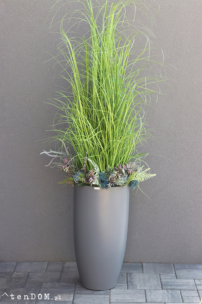 Fiberglass Grande Urszula, trawy i zioła w donicy fiberglass, wys.160cm 