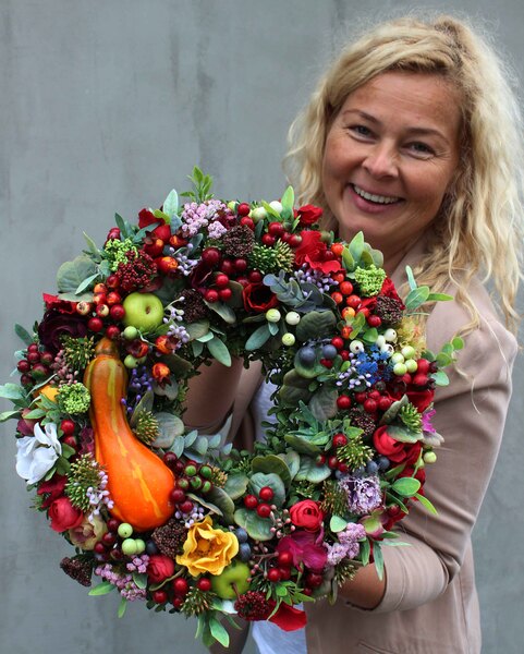 Jesienny wianek Jesienna Nostalgia 2, śr.36cm 