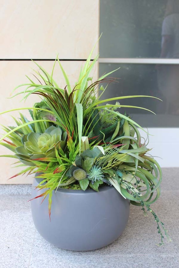 Fiberglass kompozycja z sukulentami Cacti Walter, wys.70cm