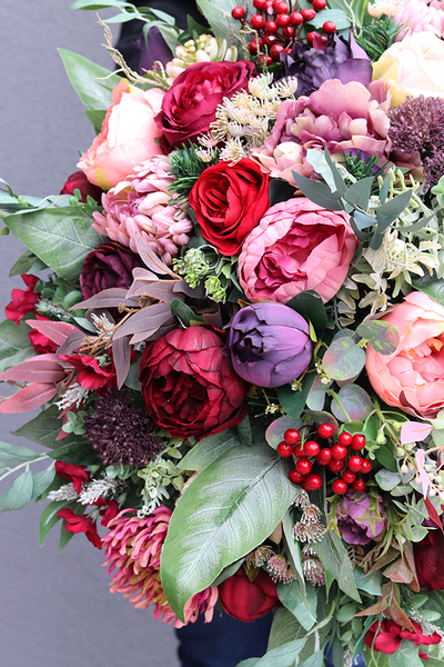 England Passion, wiązanka nagrobna na iglastym spodzie, śr.59cm