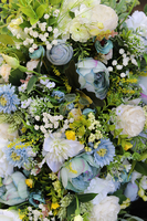 kompozycja / wiązanka nagrobna, Niebieska Poświata, dł.65cm