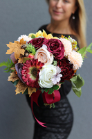 Bacciano 6, jesienny bukiet kwiatowy do ręki, dł.30cm 