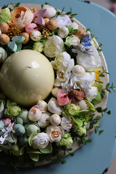 Easteria Bajkowa, wielkanocny stroik ze świecą, śr. 33cm