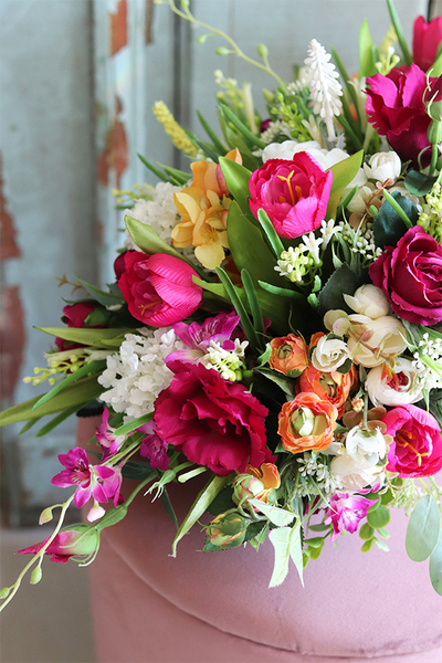 dekoracja kwiatowa, Wiosenna Tęcza 2, wym.30x45cm